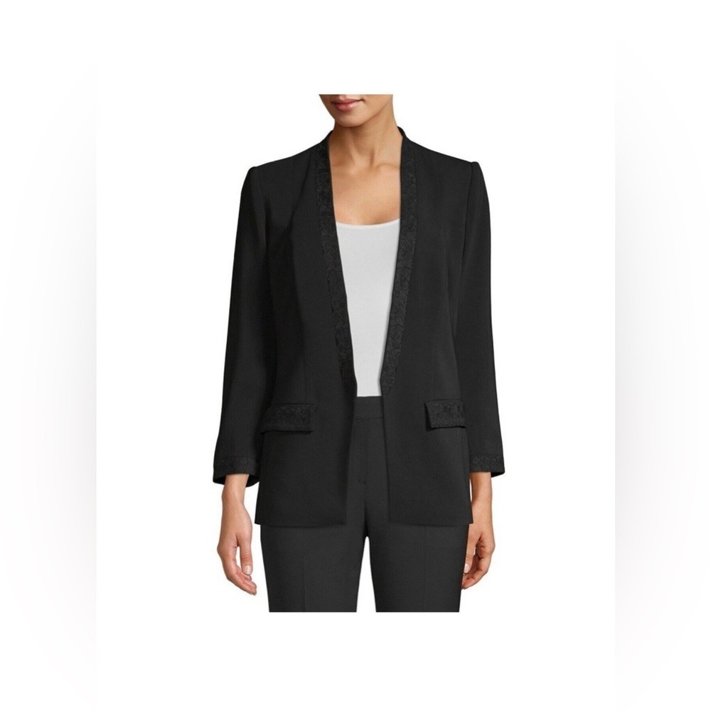 Kobi Halperin Rosalie Embellished Blazer Black Open Front Size M - Picture 2 of 9